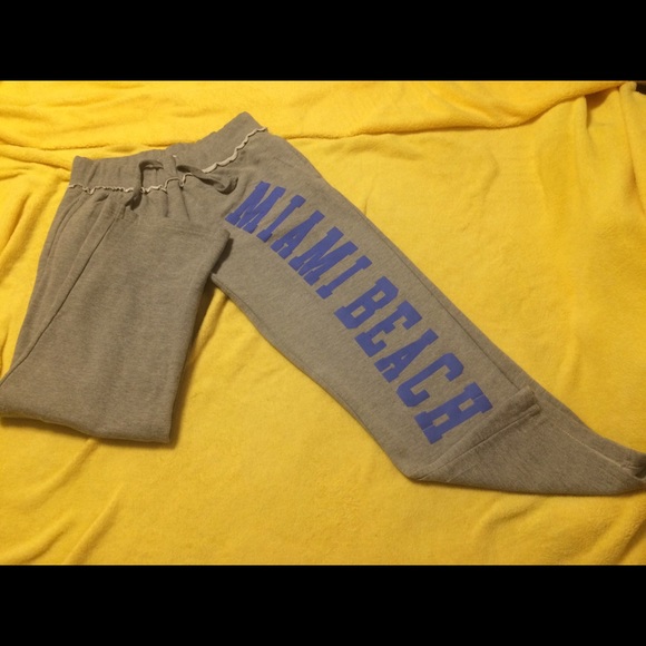 Size Small Grey Miami Beach Sweat Pants - Picture 6 of 7